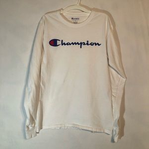 🟢 3/$25 White Champion Long Sleeve Tee Size S